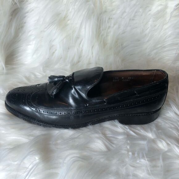 ALLEN EDMONDS BERWICK WINGTIP Tassle SLIP ON LEATHER LOAFER SHOE 10D - Picture 5 of 13